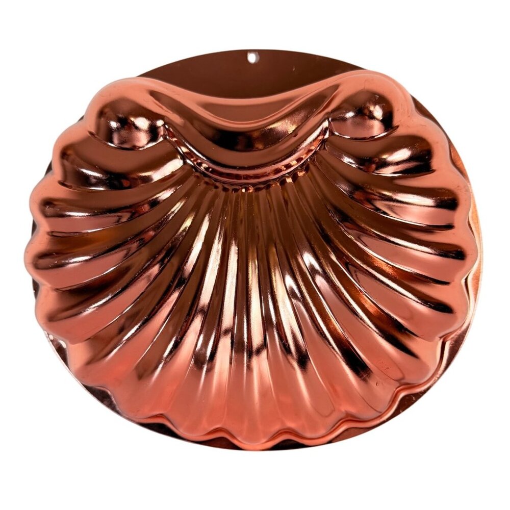 Copper Clam Seashell Mold Wall Mount Art VTG Decorative Beach House Kitchen Deco